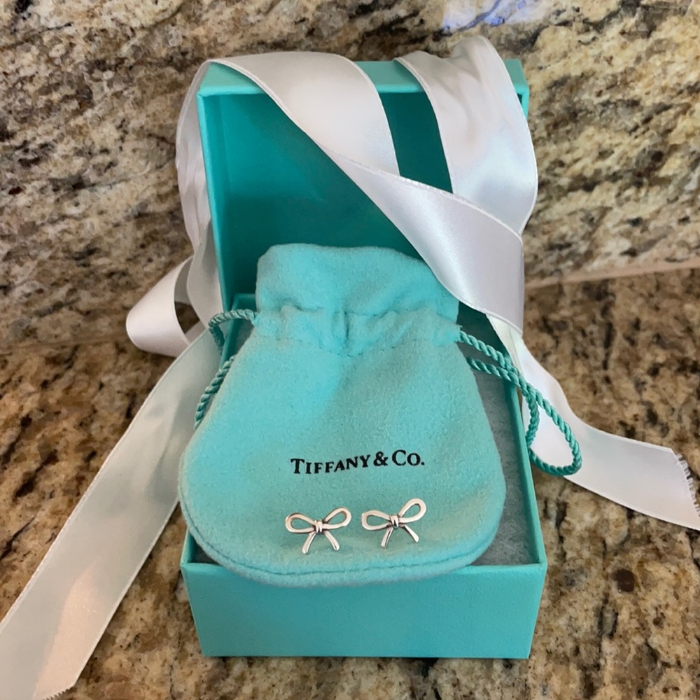 Tiffany & Co. sterling silver bow earrings